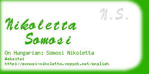 nikoletta somosi business card